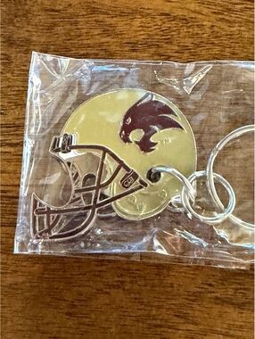 Texas State Bobcats Football Helmet Bottle Opener Keychain NCAA Fan Accessory